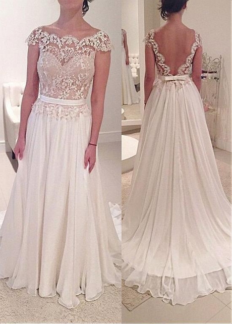 Graceful Tulle & Chiffon Scoop Neckline A-line Wedding Dress With Lace Appliques & Belt