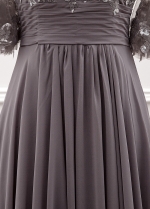 Wonderful Chiffon Bateau Neckline A-line Mother Of The Bride Dress With Sequin Lace Appliques