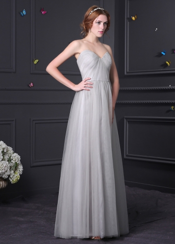 Elegant Tulle Sweetheart Neckline A-line Bridesmaid Dress