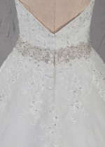 Marvelous Tulle Strapless Neckline A-Line Wedding Dress With Lace Appliques & Beadings