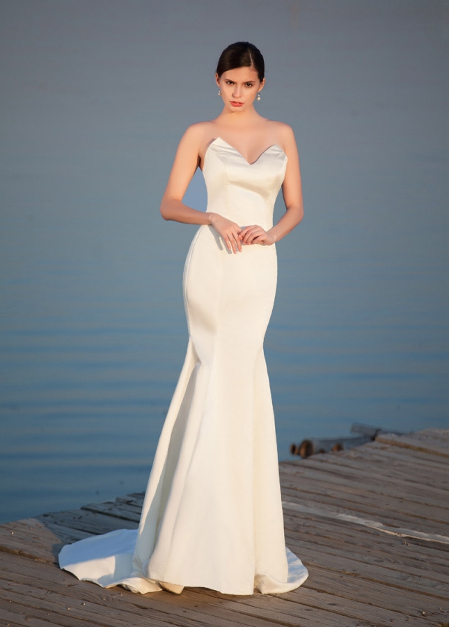 Elegant Satin Sweetheart Neckline Mermaid Wedding Dresses