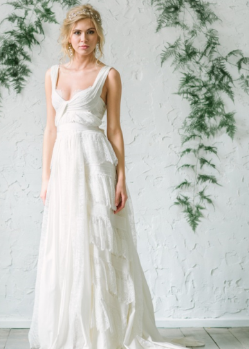 Cheap Halter Lace Beach Wedding Dress with Chiffon Skirt Online ...