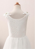 Delicate Chiffon Scoop Neckline A-line Flower Girl Dress