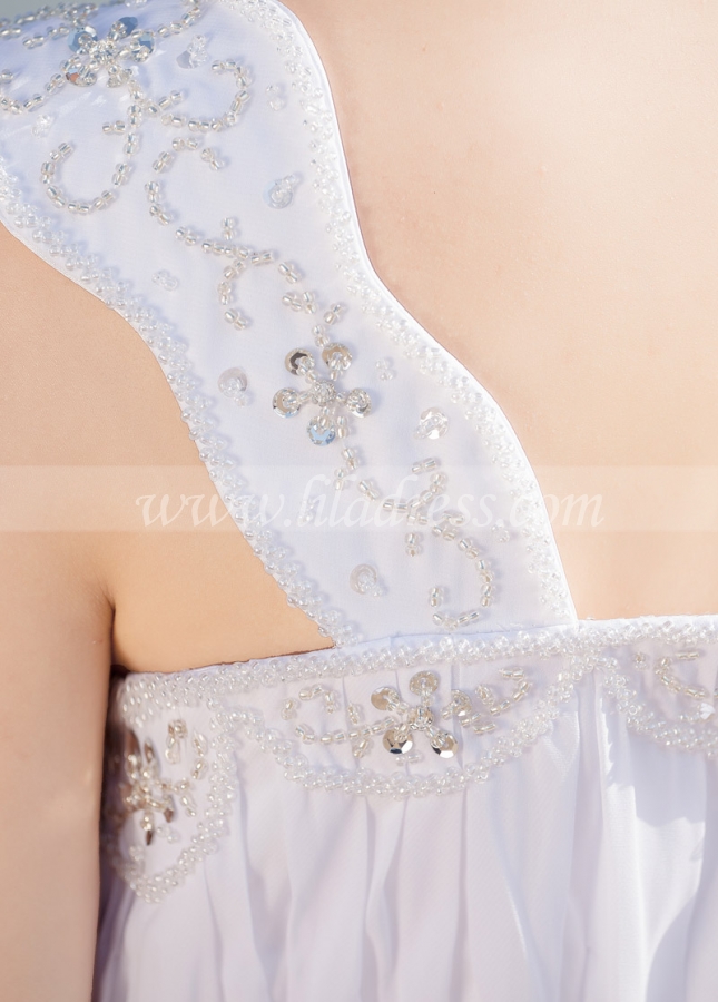 Elegant Chiffon Square Neckline A-line Wedding Dresses