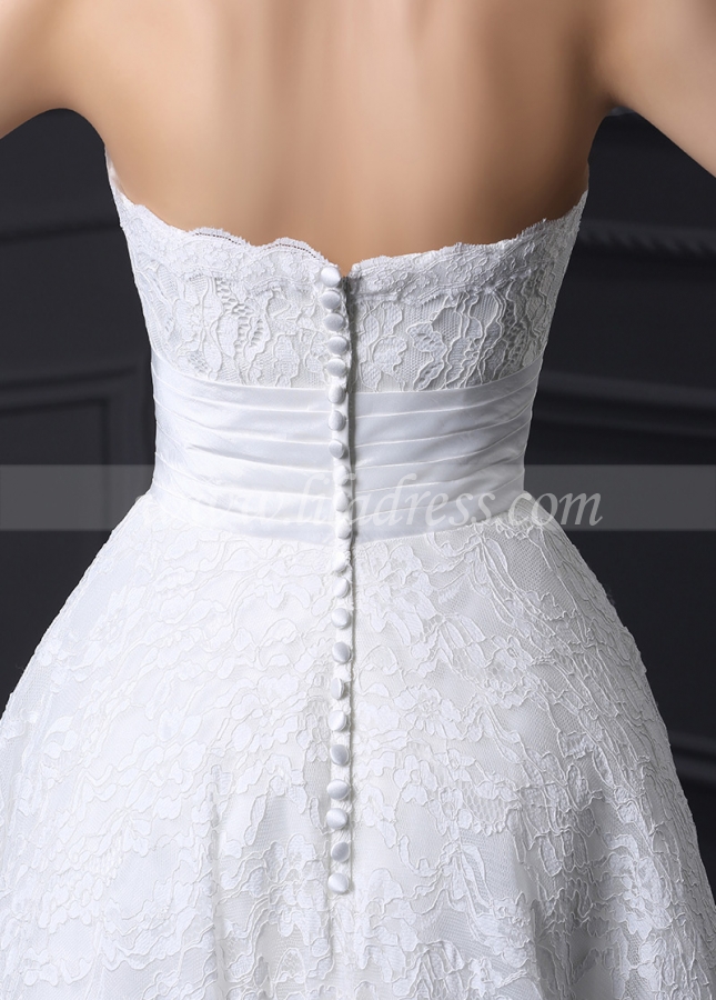 Glamorous Lace Sweetheart Neckline Ankle-length A-line Wedding Dress