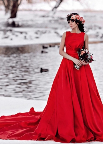 Cheap Bateau Satin Long Sleeves Wedding Dresses with Box Pleats Online ...